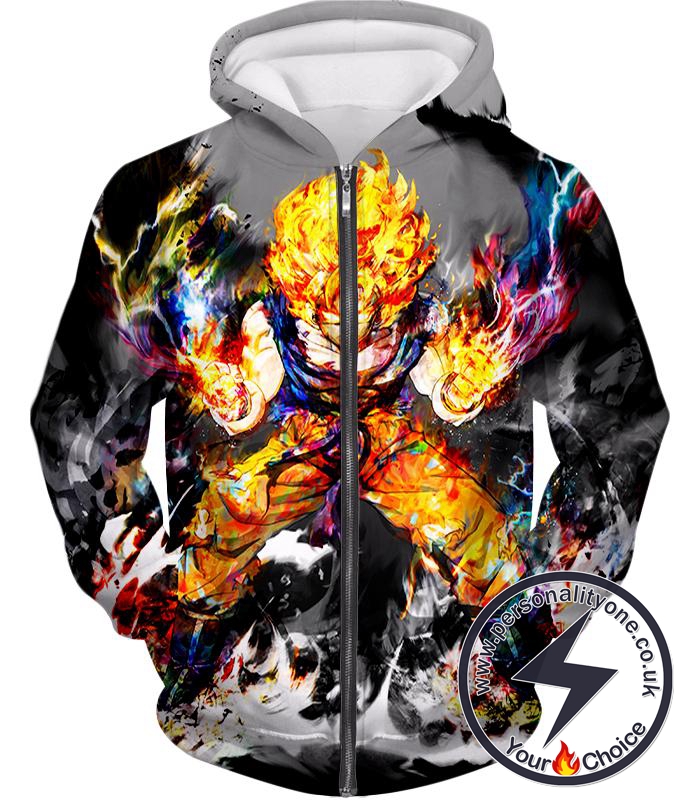 Dragon Ball Super Awesome Dragon Ball Z Goku Super Saiyan Fan Art Action Zip Up Hoodie